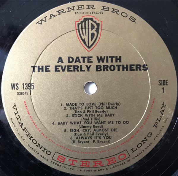 The Everly Brothers* : A Date With The Everly Brothers (LP, Album)