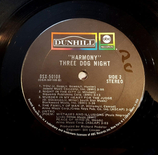 Three Dog Night : Harmony (LP, Album, Ter)