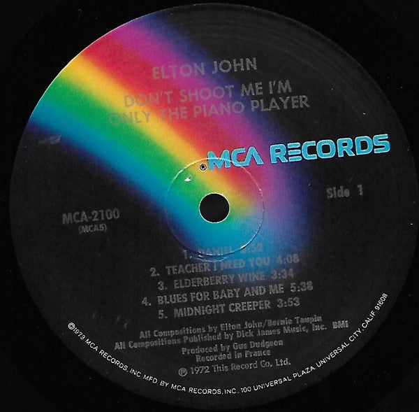 Elton John : Don't Shoot Me I'm Only The Piano Player (LP, Album, RE,  Pi)