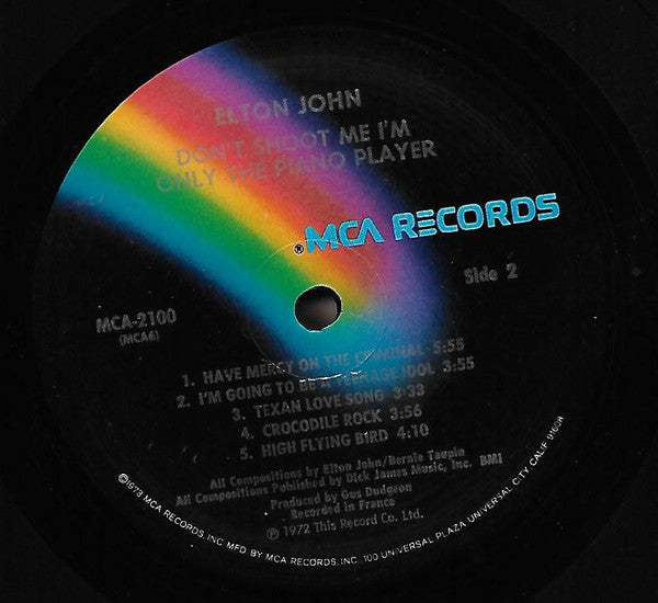 Elton John : Don't Shoot Me I'm Only The Piano Player (LP, Album, RE,  Pi)