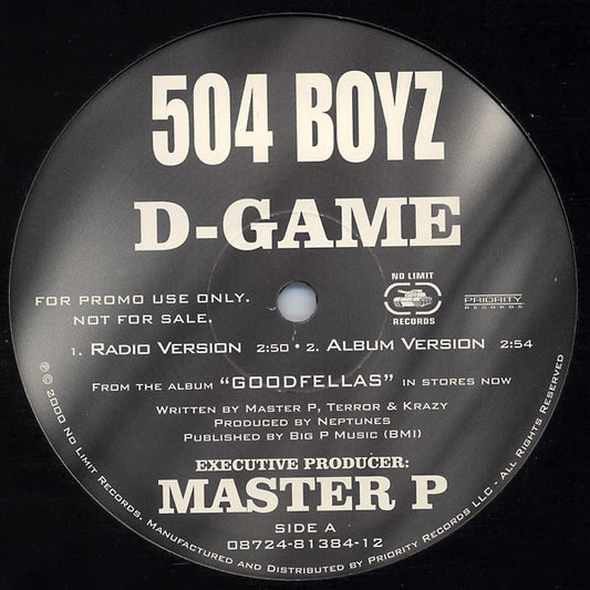 504 Boyz : D-Game (12", Promo)