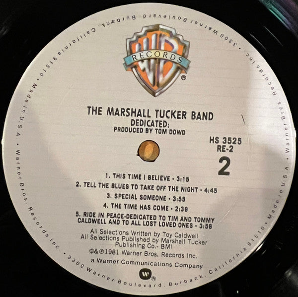 The Marshall Tucker Band : Dedicated (LP, Album, Club)