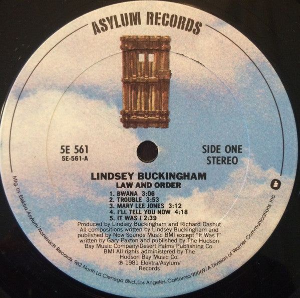 Lindsey Buckingham : Law And Order (LP, Album, Club, Ter)