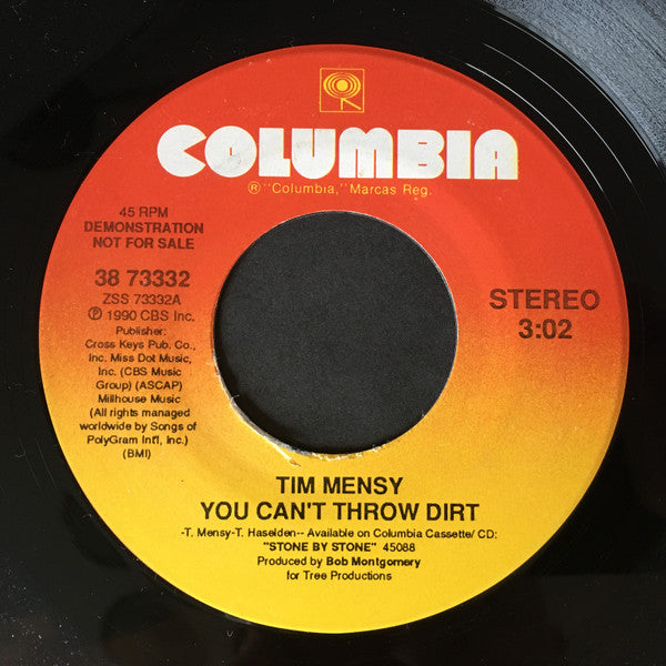 Tim Mensy : You Can't Throw Dirt (7", Single, Promo)