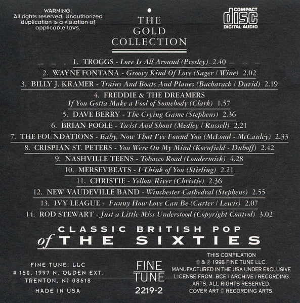 Various : Classic British Pop Of The Sixties: The Gold Collection (CD, Comp)