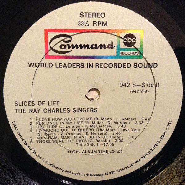 The Ray Charles Singers : Slices Of Life (LP)