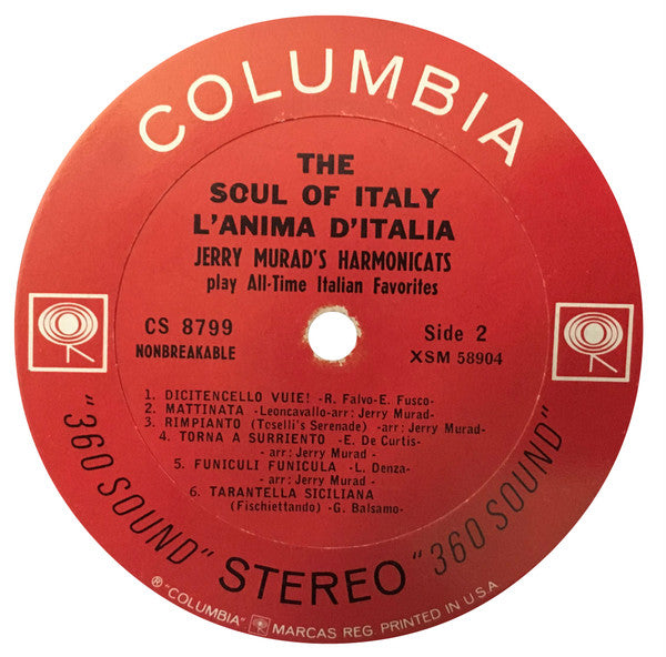 Jerry Murad's Harmonicats : The Soul Of Italy (L'Anima D'Italia) (LP, Album)