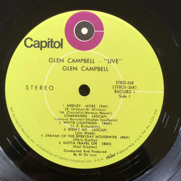 Glen Campbell : Live (2xLP, Album, Scr)