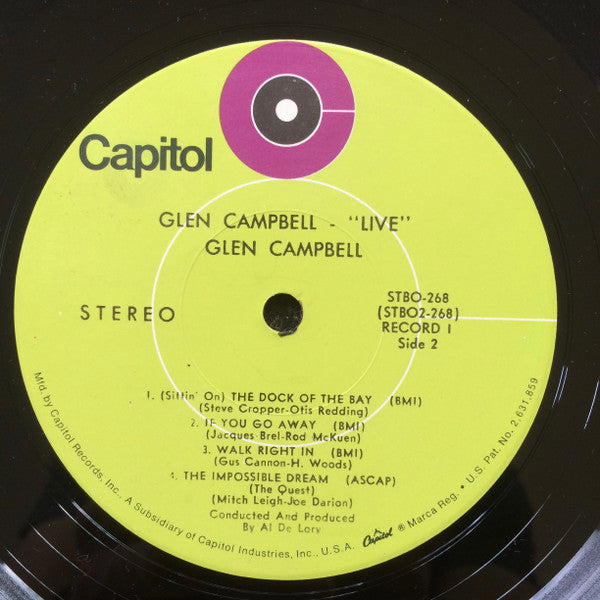 Glen Campbell : Live (2xLP, Album, Scr)
