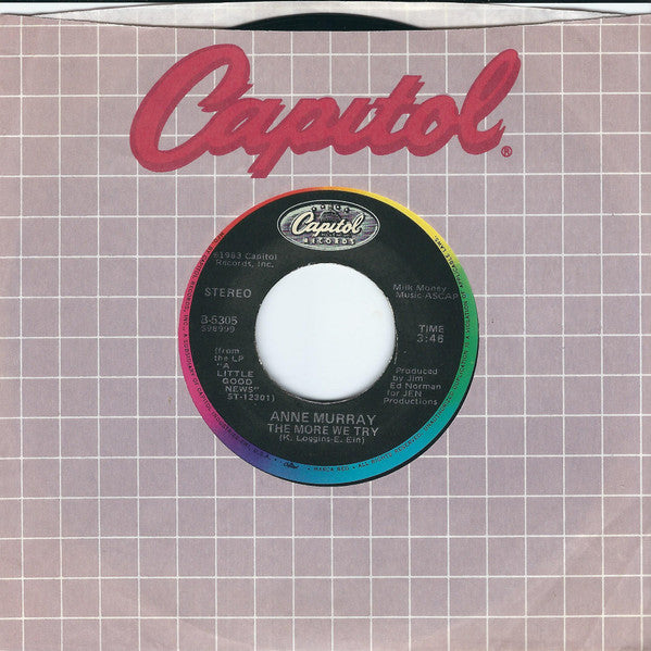 Anne Murray : The More We Try / That's Not The Way (It's S'posed To Be) (7", Single, Jac)