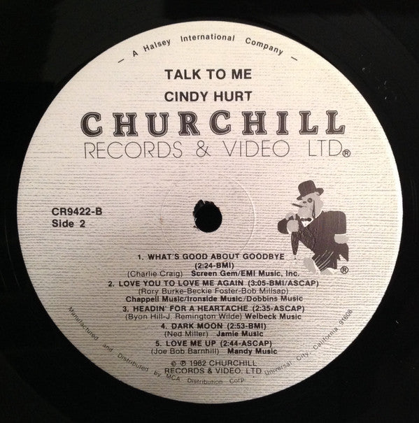 Cindy Hurt : Talk To Me (LP, Album)