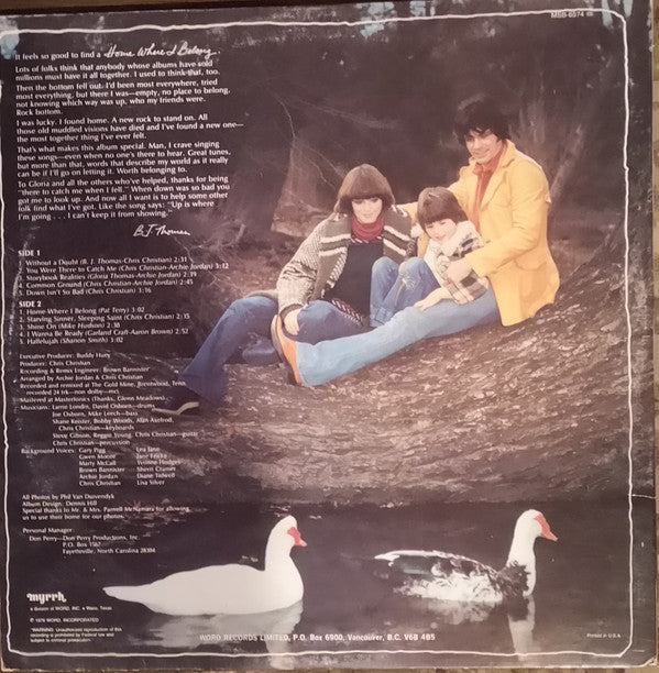 B.J. Thomas : Home Where I Belong (LP, Album, Gat)