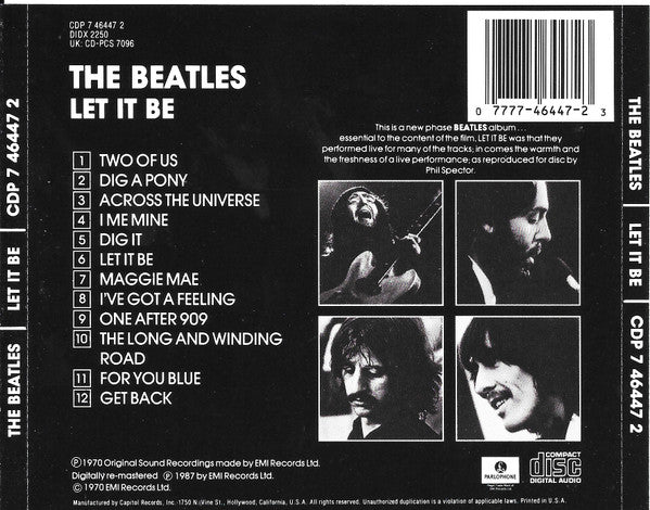 The Beatles : Let It Be (CD, Album, RE, RM, Lon)