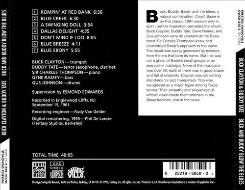 Buck Clayton With Buddy Tate : Buck & Buddy Blow The Blues (CD, Album, RE, RM)