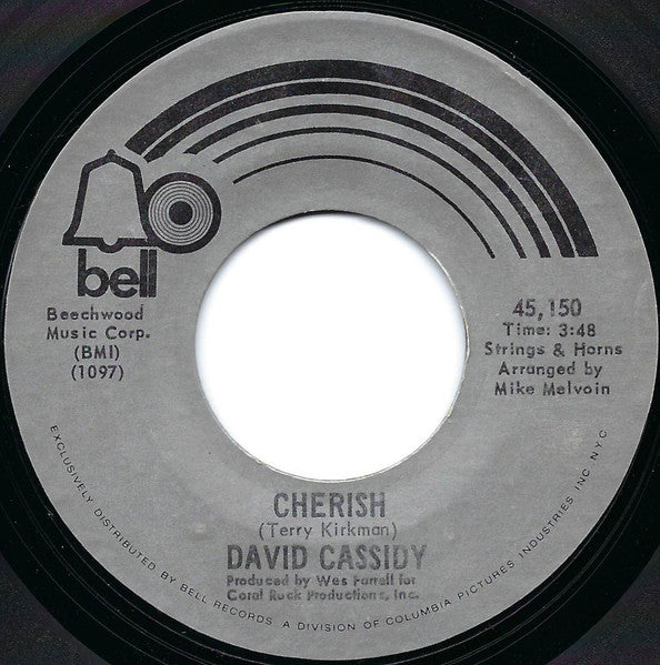 David Cassidy : Cherish / All I Wanna Do Is Touch You (7", Single, Styrene, Pre)