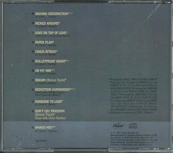 Grace Jones : Bulletproof Heart (CD, Album, Club)