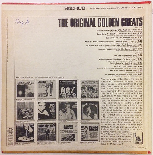 Various : The Original Golden Greats (LP, Comp, Ind)