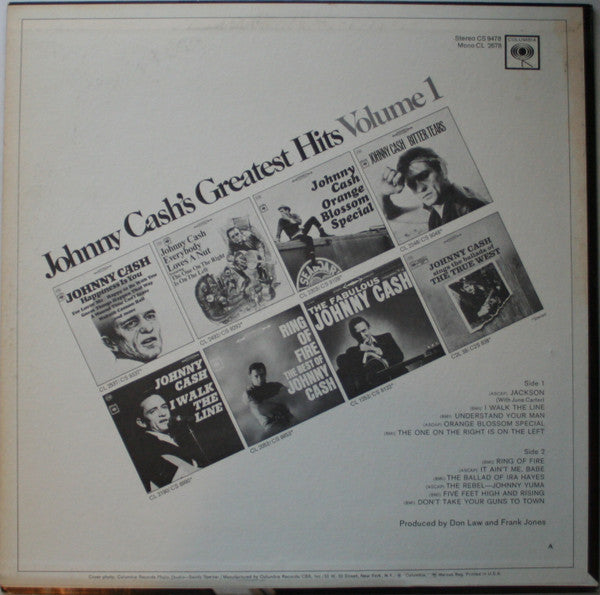 Johnny Cash : Greatest Hits Volume 1 (LP, Comp, Ter)