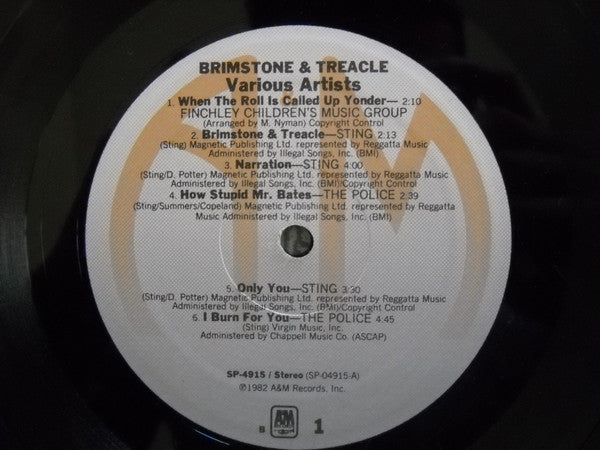 Various Featuring The Police, Sting, Go.Go's* & Squeeze (2) : Brimstone & Treacle (Original Soundtrack Album) (LP, Album, EMW)