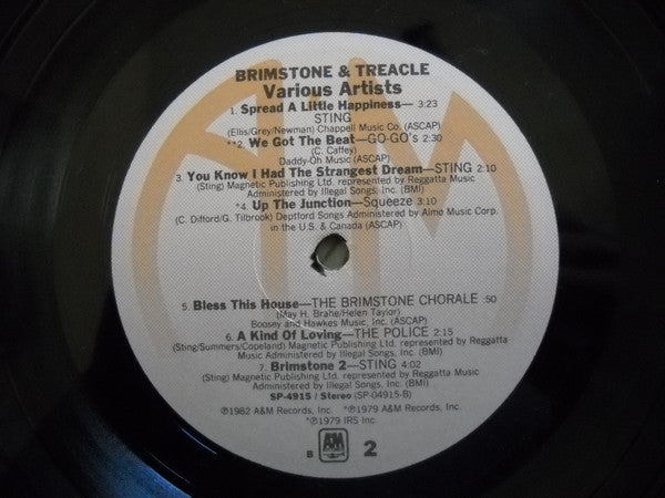 Various Featuring The Police, Sting, Go.Go's* & Squeeze (2) : Brimstone & Treacle (Original Soundtrack Album) (LP, Album, EMW)