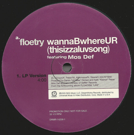 Floetry : WannaBwhereUR (thisizzaluvsong) (12", Promo)