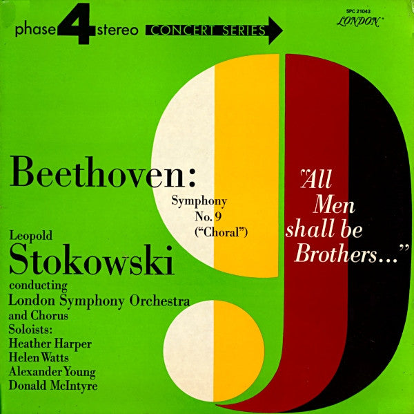 Ludwig van Beethoven - Leopold Stokowski Conducting London Symphony Orchestra And London Symphony Chorus : Symphony No. 9 ("Choral") (LP, Gat)