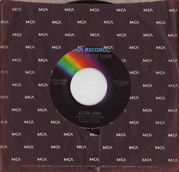 Elton John : Island Girl / Sugar On The Floor (7", Single, Pin)