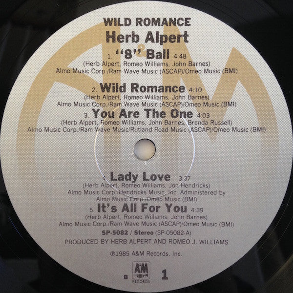 Herb Alpert : Wild Romance (LP, Album, EMW)
