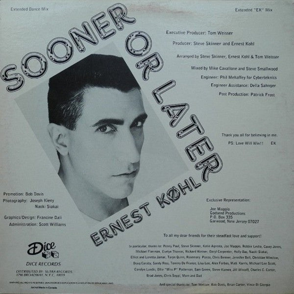 Ernest Køhl* : Sooner Or Later (Extended Dance Mix) (12")