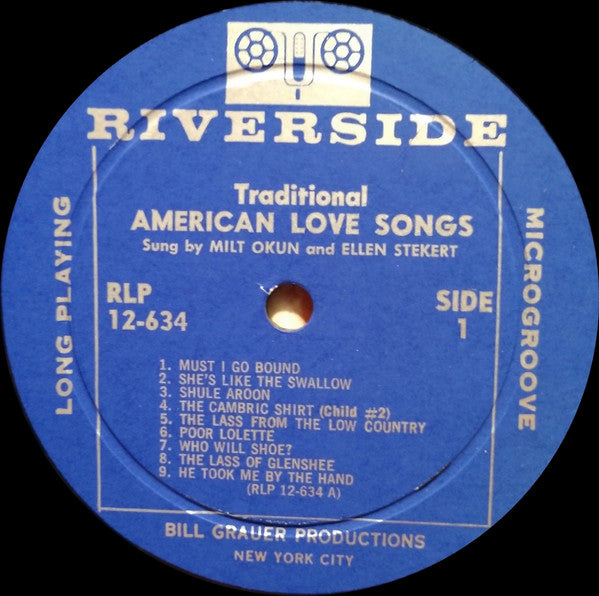 Milton Okun And Ellen Stekert : Traditional American Love Songs (LP, Album, Mono)