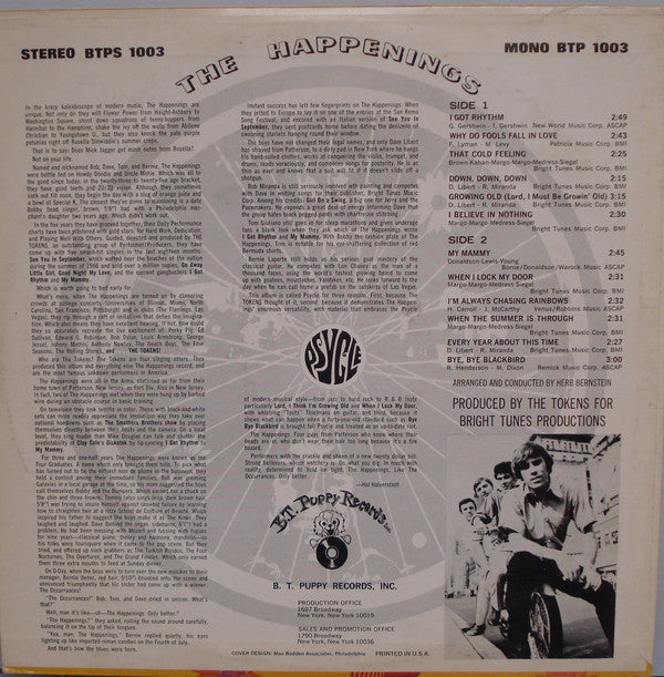 The Happenings : Psycle (LP, Album, Roc)