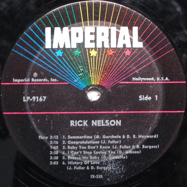 Rick Nelson* : Album Seven By Rick (LP, Album, Mono)