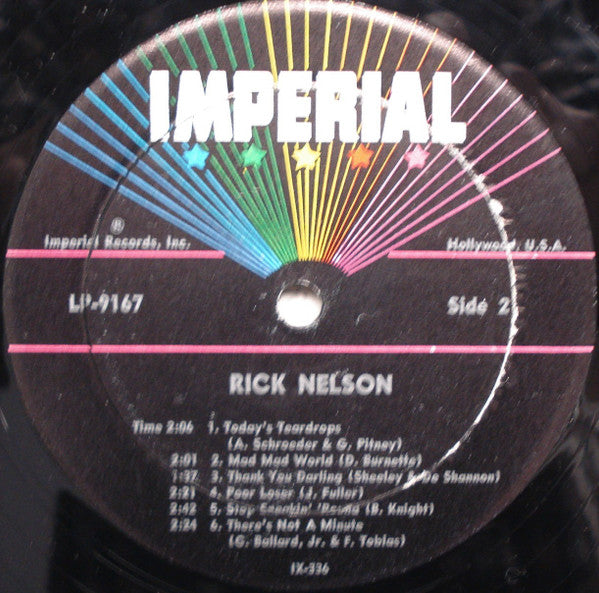 Rick Nelson* : Album Seven By Rick (LP, Album, Mono)