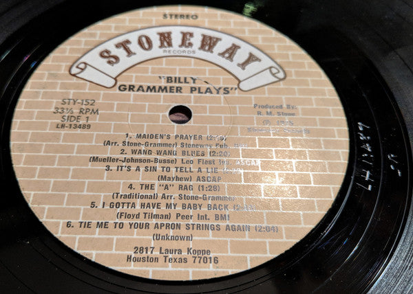 Billy Grammer : Billy Grammer Plays (LP)