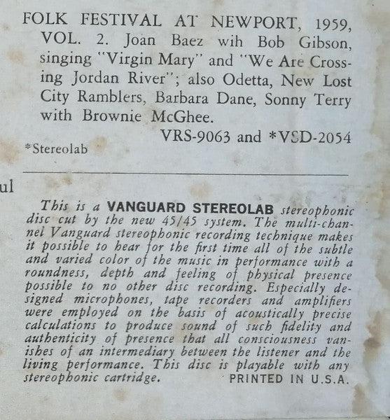 Joan Baez : In Concert Part 2 (LP, Album, Bla)