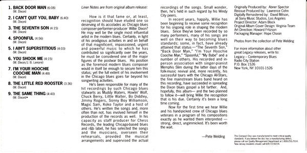 Willie Dixon : I Am The Blues (CD, Album, Club, RE)