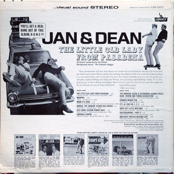 Jan & Dean : The Little Old Lady From Pasadena (LP, Album, Mon)