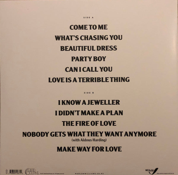 Marlon Williams (6) : Make Way For Love (LP, Album, Club, Ltd, Blu)