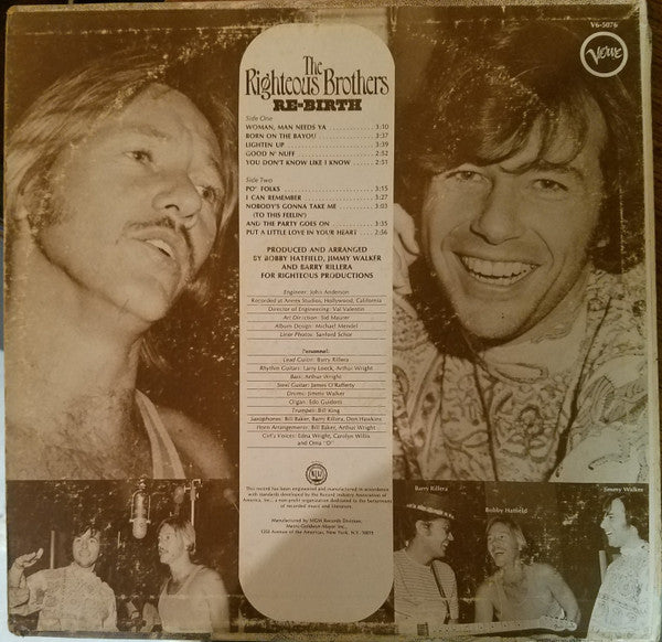 The Righteous Brothers : Re-Birth (LP, Promo)