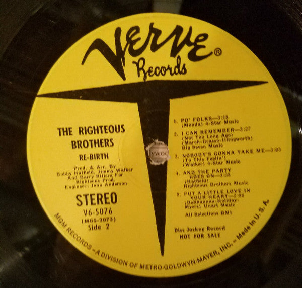 The Righteous Brothers : Re-Birth (LP, Promo)