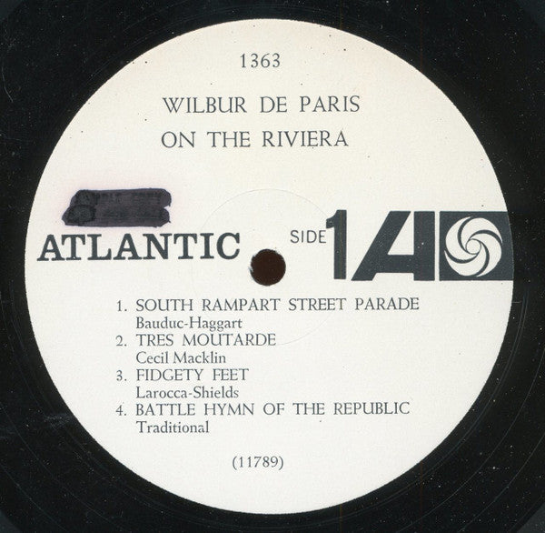 Wilbur De Paris : On The Riviera (LP, Mono, Promo)
