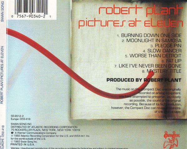 Robert Plant : Pictures At Eleven (CD, Album, RE)