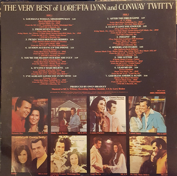 Loretta Lynn And Conway Twitty* : The Very Best Of Loretta Lynn And Conway Twitty (LP, Comp, Pin)