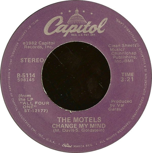 The Motels : Only The Lonely (7", Single, Los)