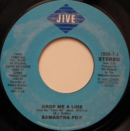 Samantha Fox : Touch Me (I Want Your Body) (7", Single, Styrene)