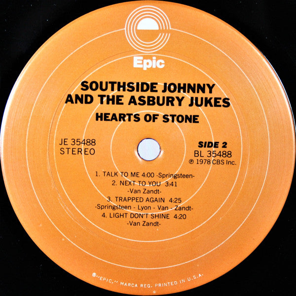 Southside Johnny And The Asbury Jukes* : Hearts Of Stone (LP, Album, San)
