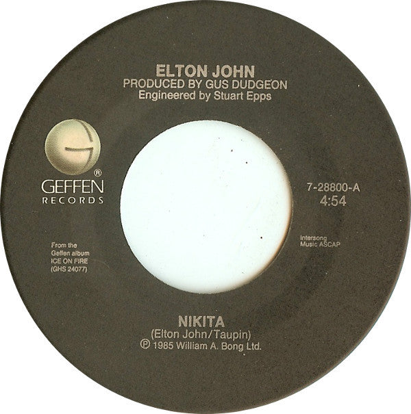 Elton John : Nikita (7", Spe)