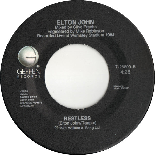 Elton John : Nikita (7", Spe)