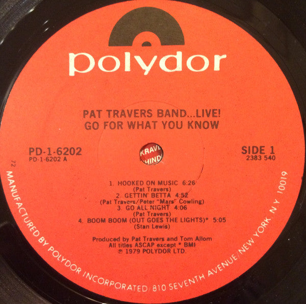 Pat Travers Band : Live! Go For What You Know (LP, Album, 72 )