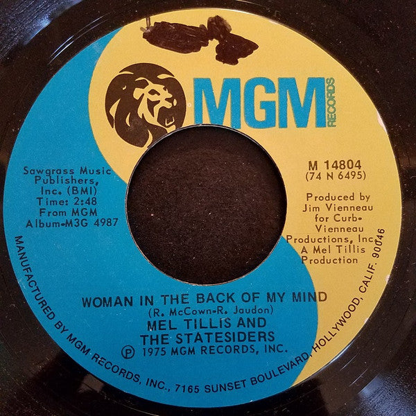 Mel Tillis And The Statesiders (2) : Kissing Your Picture (Is So Cold) (7", Styrene, PRC)